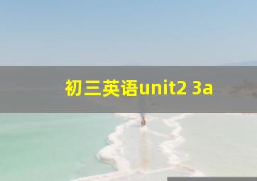 初三英语unit2 3a